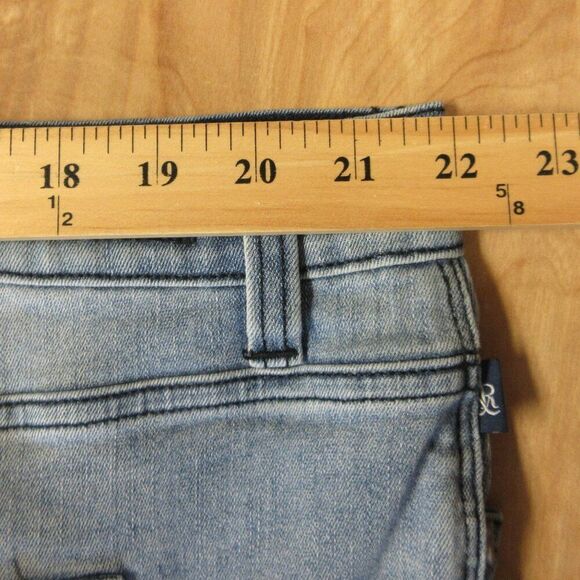 ROCK & REPUBLIC Khloe Unhemmed Frayed Hem Jean Skirt Plus Size 22W Stretch Denim - Picture 10 of 12